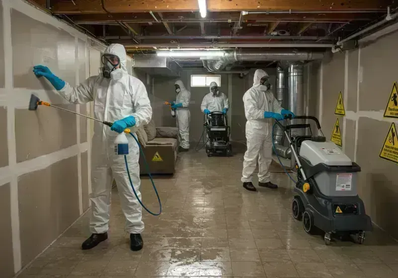 Basement Moisture Removal and Structural Drying process in Vandalia, MO